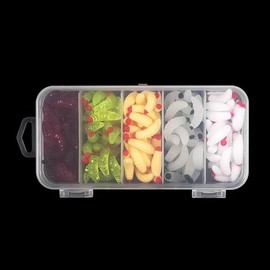 Hsthe Sea 125 Stück Künstliche Mehlwurmköder, Künstlicher Regenwurmköder, Wurm-Angelköder, Angelköder für Meerwasser, Süßwasser und Verschiedene Angelumgebungen