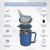 HOSUKU Spill-Proof Cup for Elderly, 13.5oz Stainless Steel Sippy Cup