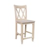 IC International Concepts 24" H Double X-Back Counter Height Stool