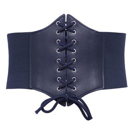GRACE KARIN 50's Corset Accessories Womens Casual Belts for Dress(L,Navy Blue)