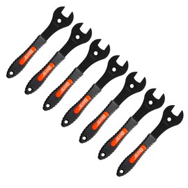Chrisphil 7 PCS Bike Cone Wrench Set Tool (13, 14, 15, 16, 17, 18, 19mm) Bicycle Wheel Pedal Hub Axle Nut Install Remover Cycling Spanner Hub Repair Removal Tool Black (Newboy-Wrench 7PCS)