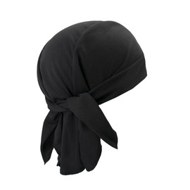 Do Rags Cooling Skull Caps, Hip Hop Hats, Pirate Hat Sweat Wicking Beanie Durags Motorcycle Head Wrap Bandana for Men Women (Low Profile Black)