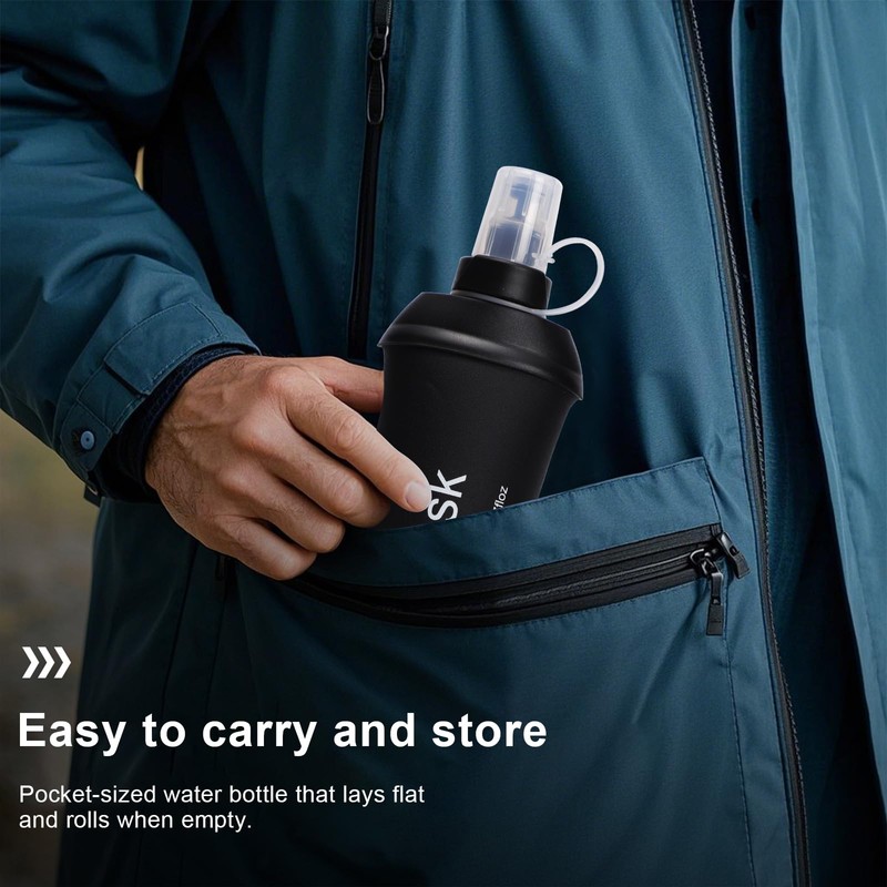 500 ml Soft Flask Foldable Running Water Bottle TPU Handheld