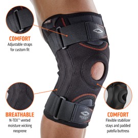 Shock Doctor Knee Brace, Compression Knee Brace for Men & Women, Stability, Patella Instability, Meniscus & Ligament Injuries
