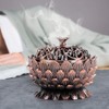 Incense Burner Vintage Lotus Incense Furnace Aroma Stand Figurine Alloy