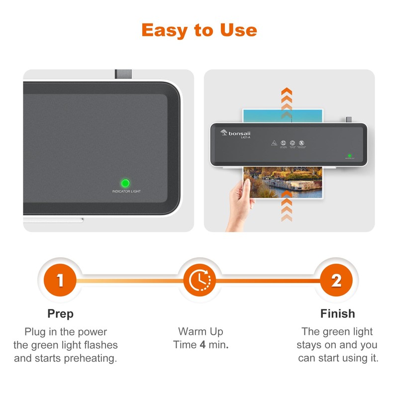 Bonsaii A4 Laminator Machine with 10 Laminating Sheets – 80-100mic