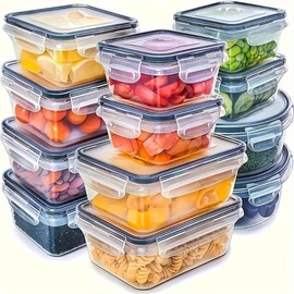 ZenithHome Food Storage Container Set – 8-Pc Airtight Locking Lids for Dry Goods, Kitchen Pantry and Refrigerator Organization