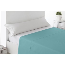 Miracle Home. Top Sheet Soft and Comfortable, 100% Brushed Microfibre, Wrinkle-Free and Anti-Peeling. 230 x 270 cm. Bed 150 cm. Light Aqua Green