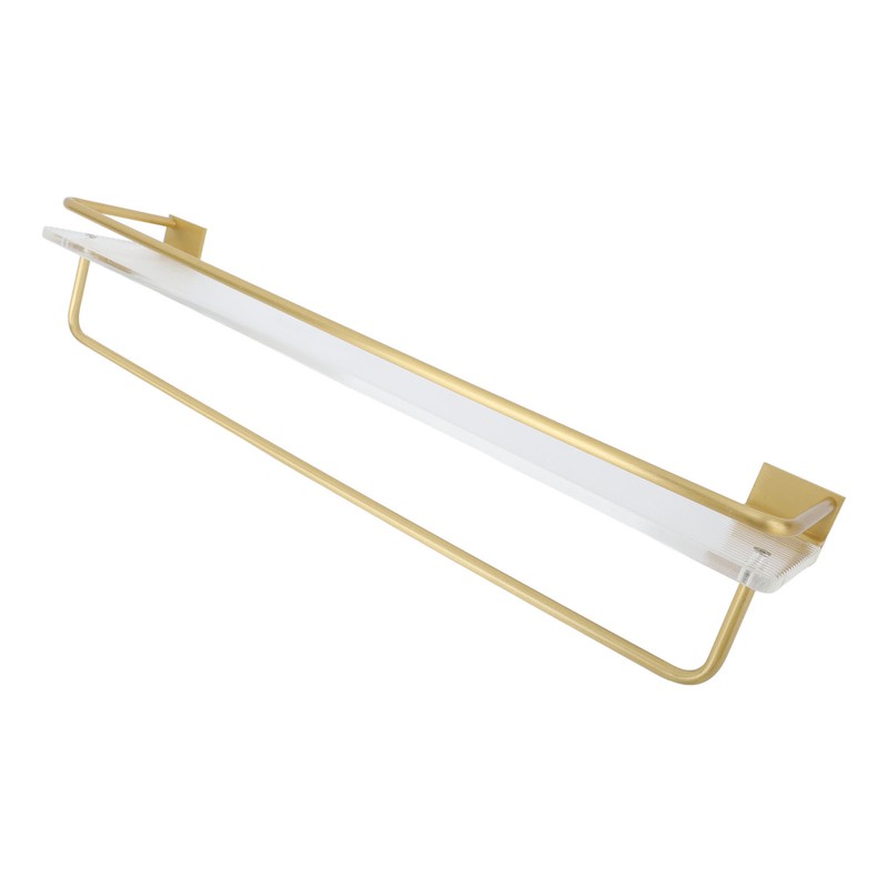 50cm Shower Caddy Wall Mount Shelf with Towel Hanger Acrylic