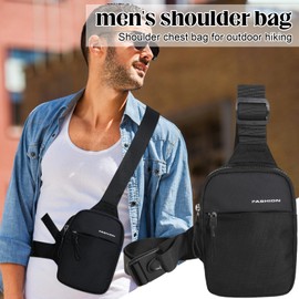 Mikqky Sling Crossbody Bag, Men's Chest Bag, Sling Bag Men's Black, Sling Bag Chest Bag, Small, Chest Bag, Modern Men's Sling Bag, Crossbody Bag Backpack Outdoor (Black), black
