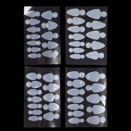 Nails Mold Sticker 4Sheets Silicone Nails Mold Pads Dual Form French Nail Decals Self Adhesive False Nails Forms Extension DIY Manicure Accessories