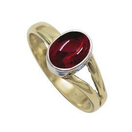 SILVERTROVE Gemstone Sterling Silver and Brass Band Ring for Men and Women in All Sizes Jewellery CRG1089AA, Gemstone Precious metal gemstone, Cabochon Garnet