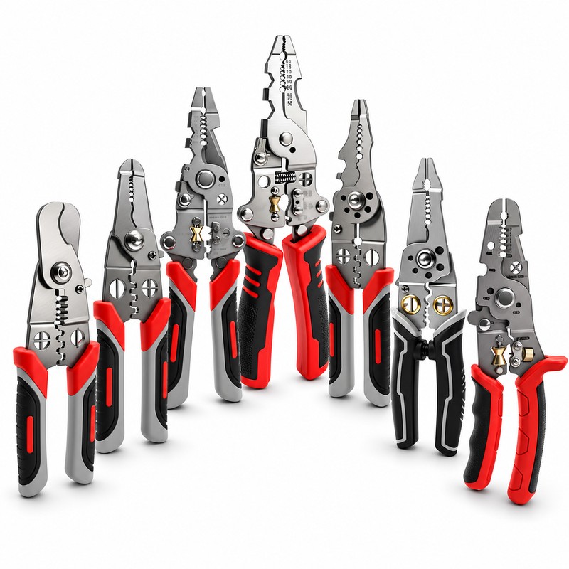 12-in-1 Multifunctional Wire Stripper Pliers, Foldable Electrician Tool with Live/Neutral