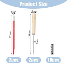 DICOSMETIC 2 Pieces Doll Hair Root Holder Made of Wood and Metal DIY Doll Wigs Tool 2 Pieces Wooden Beads 10 Pieces Ventilation Needles 2 Pieces Crochet Hooks Hair Root Tool Set