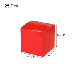 sourcing map 25 Pcs Red Gift Boxes, 3"x3"x3" Kraft Paper Candy Gift Boxes with Lids Cube Gift Boxes Bulk for Crafting Cupcake Christmas Wedding Presents Birthday Bridesmaids