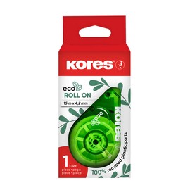 Kores - Correction Tape - Eco Roll On Correction Tape Roller, Instant Correction, 15m x 4,2mm - Back to School Supplies, Strong Correction Tape - Pack of 1