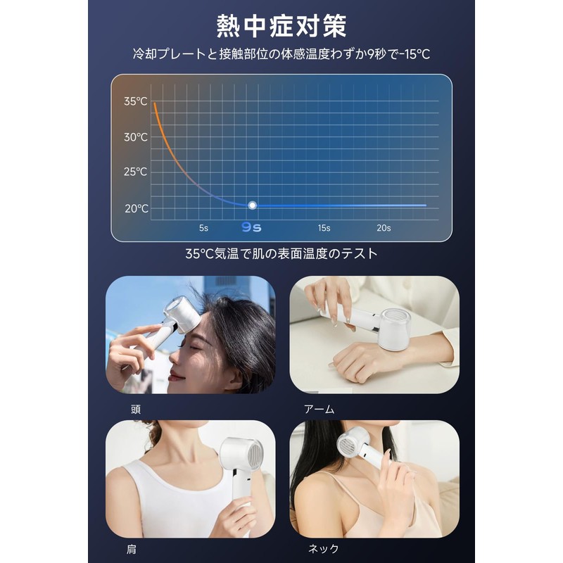 ハンディファン 2025年新登場 手持ち扇風機 冷却プレート ハンディクーラー 携帯扇風機 100段階風量調節 強風 13000rpm 最大風速8m/s