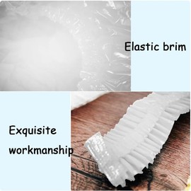 Disposable Shower Cap, 200 Pcs Clear Plastic Bath Caps for Women Travel Hotel Spa and Girls Home Hair Salon