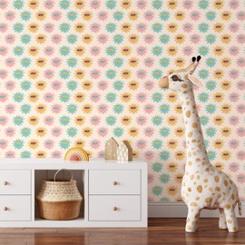 Nubeluz Special Collection Wallpaper ‘‘Original Sun Wall Decoration – Wallpaper for Any Space at Home – Peel & Stick repositionable Wall Decor (Beige (2' x 6'))