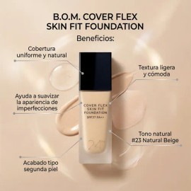 B.o.m. Cover Flex Skin Fit Foundation Base De Maquillaje