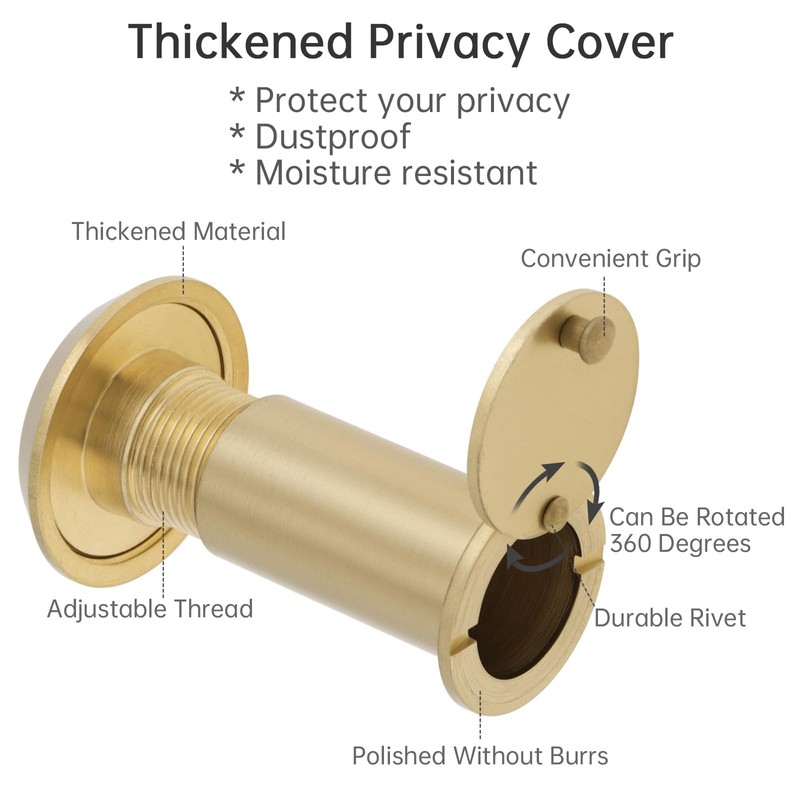 HOJLKLD Door Viewer Peephole,200 Degree Solid Brass Peephole with 16