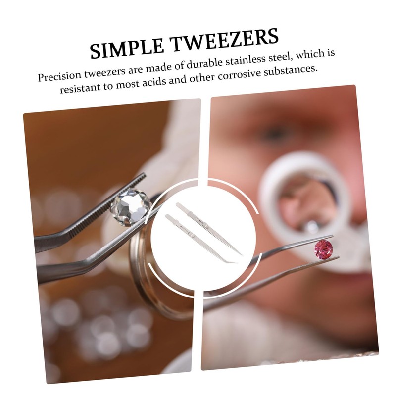 Outanaya 2pcs Stainless Steel Multi-purpose Jewelry for Electronics Lab Ergonomic