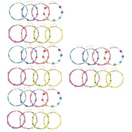 jojofuny 4sets Beaded Charm Bracelet Girls Gold Anklet Wrist Jewelry Style 8pcs*4