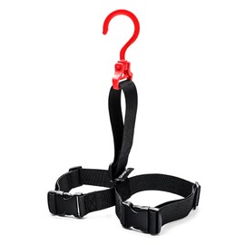 SAMSFX Fishing Wader Boot Hanger Hanging Strap Belt with Swivel Hook (Plastic Hook, Red)
