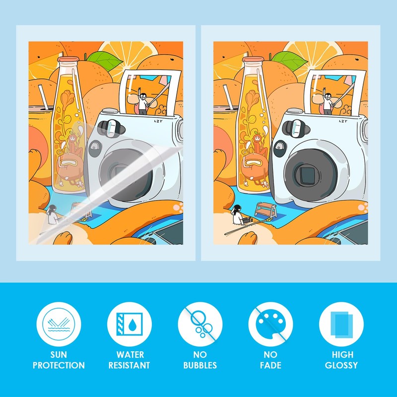 HTVRONT Self Adhesive Laminating Sheets - 50 Sheets, 9 x