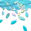 KALUCION 120 Pcs Iridescent Aqua Mosaic Tiles, Hand Cut Stained