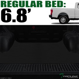 TLAPS 7422454932974 Compatible with 2017-2024 Ford F250 / F350 / F450 Superduty 6.75 Feet (81") Bed Black Rubber Horizontal Line Truck Bed Mat