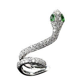 EVBEA Snake Cubic Zirconia CZ Cartilage Stud Left Ear Earring Latest Stylish Novelty Gift for Girls White