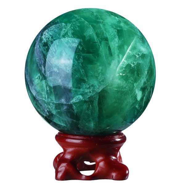 dssmboom Fluorite Crystal Ball with Resin Stand for Home Office