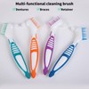 Pack of 4 Double-Sided Denture Cleaning Brushes, Ergonomic Denture Brush