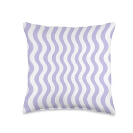 Lavender Mist Wavy Stripes Seamless Pattern Cute Aesthetic Throw Pillow