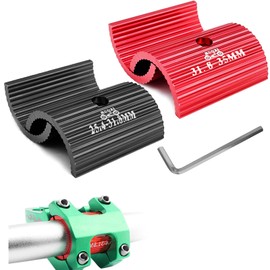 2 pair Bike Handlebar Stem Shim Handle, Aluminum Alloy Conversion Shims, Bike Handlebar Shim, Handlebar Stem Reducer, Black 25. 4mm to 31. 8mm, Red 31. 8mm to 35mm for Most Bicycle and Road Bike