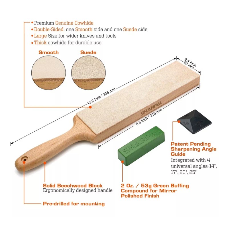 Sharpal Juego Doble Cara Para Afilado Y Tallado En Cuero