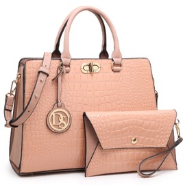 Dasein Women Handbags Purses Ladies Work Purse Satchel Tote Top Handle Shoulder Bags with Matching Clutch