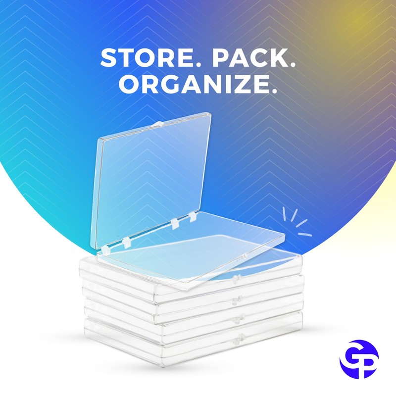 Gary Plastic Packaging Clear Hard Plastic Hinged Lid Box, Keepsake