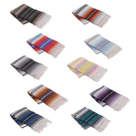 Sunshine Yoga Cozumel Mexican Blankets and Throws, 10 Pack, 72"x48" - Made in Mexico, Lightweight Yoga Blanket for Schools, Studios, Outdoors, Camping, Picnic, Decor (Assorted, Colors May Vary)
