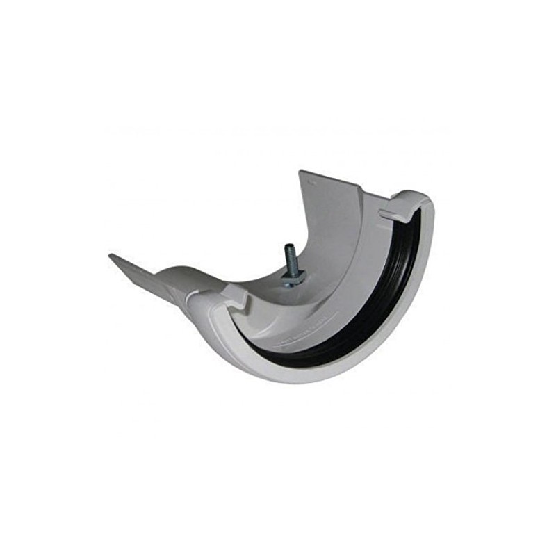 FLOPLAST 112mm Left Hand Round Iron Ogee Adapter - White