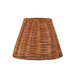 Empire Clip On Chandelier Lamp Shade, Small Lamp Shade Rattan,Boho Wicker Lamp Shades Mini,Replacement Lampshade 3" Top x 6" Bottom x 5" Slant Height(1 Pack)