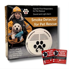 Pet Smoke Detector, Smoke Alarm for Pet Rescue in Fire or Smoke Emergency, Fire Detectors for Home with Pet Rescue Sticker
