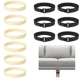 6 Pack Sectional Couch Connectors, Keep Sofa in Place Without Tools, Quick Install Tool-Prevent Sliding, Gaps & Floor Scratches, Sectional Couch Legs Cinch Straps