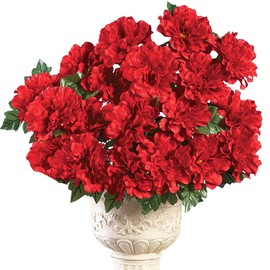 Collections Etc Artificial Multicolor Zinnia Bushes Stakes - Set of 3 | for Indoor, Outdoor Use | Display in Pots, Baskets, Stake into Garden Ground | Plastic, Polyester