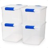 HOMZ 4-Pack Latching Lid, Large Clear Plastic Storage Bins with