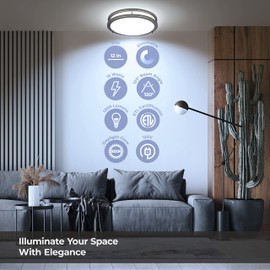 LB72160 LED Flush Mount Ceiling Light, 12 inch, 15W (150W Equivalent) Dimmable 1200lm, 5000K Daylight, Oil Rubbed Bronze Round Lighting Fixture for Kitchen,Hallway,Bathroom,Stairwell