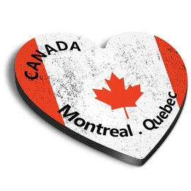 1x Heart MDF Magnet 6cm - Montreal Quebec Canada Canadian - Fridge Locker Office Whiteboard Toolbox #58998