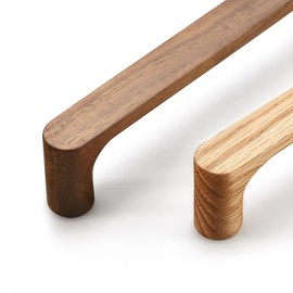 Evionlin Walnut Round 5 in 6 pcs Wooden Drawer Pulls Handle pulls for cabinets Kitchen Cabinet Drawer pulls Cabinet Door