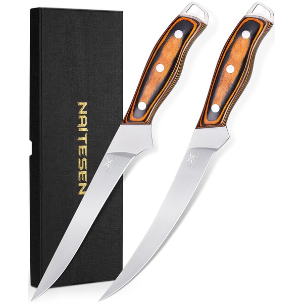 Naitesen Professional Boning Knife and Fillet Knife Set 2, Super